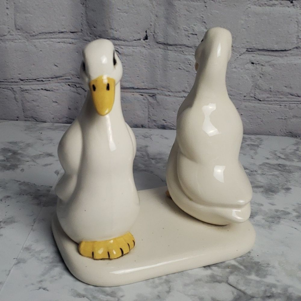 Vintage 1980s Ceramic White Ducks - Picture 4 of 17